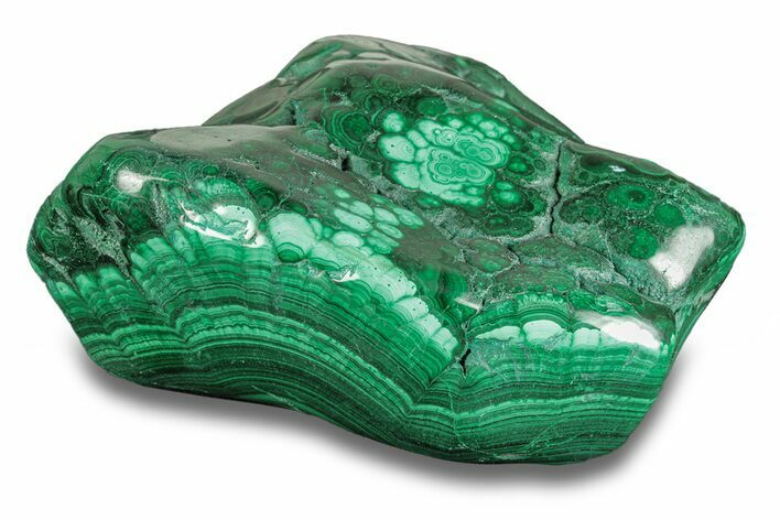 Flowery Polished Malachite Specimen - Congo #255252